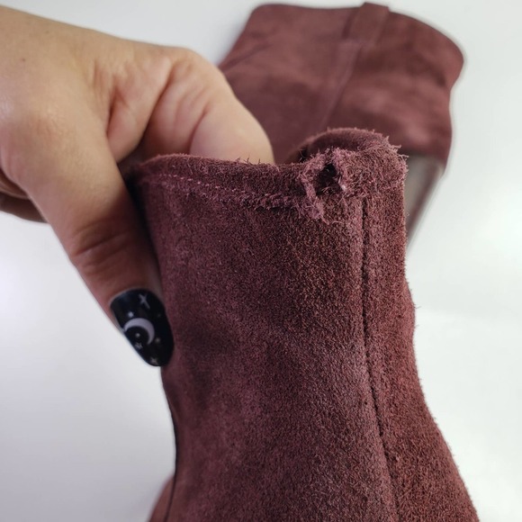 Splendid Lakota Bootie Suede Leather Heeled 11 Cranberry Maroon‎ Boot Revolve - Picture 11 of 11